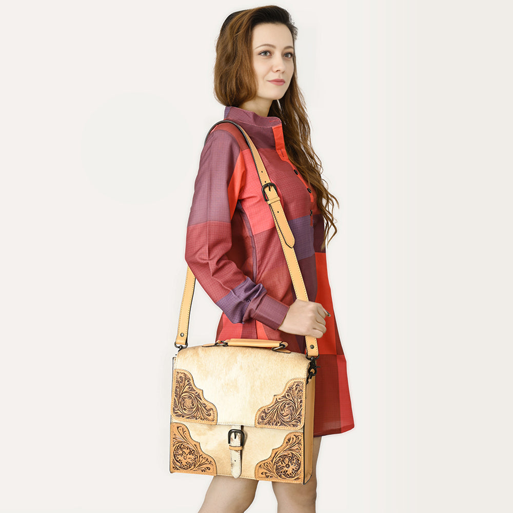 American Darling Hand Tooled Hair On Genuine Leather women bag western handbag purse