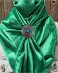 35X35" Solid Green Wild Rag / Scarf WRS18 - Western Concho Wild Rag Slides - Assorted
