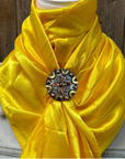35X35" Solid Yellow Wild Rag / Scarf WRS23 - Western Concho Wild Rag Slides - Assorted