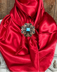 35X35" Solid Electric Red Wild Rag / Scarf WRS10 - Western Concho Wild Rag Slides - Assorted