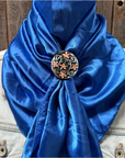 35X35" Solid Electric Blue Wild Rag / Scarf WRS17 - Western Concho Wild Rag Slides - Assorted