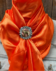 35X35" Solid Orange Wild Rag / Scarf WRS20 - Western Concho Wild Rag Slides - Assorted