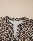 Leopard 3/4 Sleeve V-Neck Dress