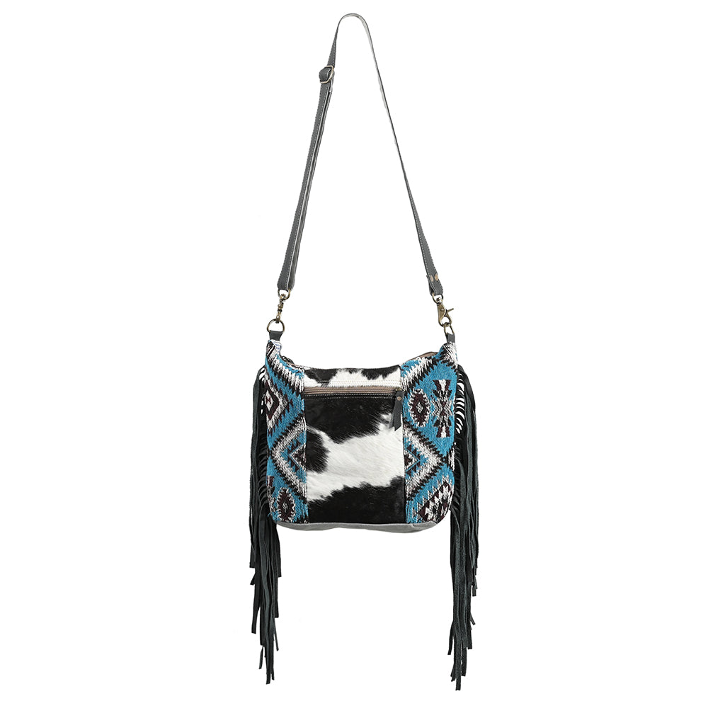 OHLAY OHV344 Cross Body Upcycled Wool Upcycled Canvas Hair-On Genuine Leather women bag western handbag purse