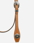 Hilason Western Horse Genuine Leather Headstall Bridle Engraved GS Concho Chestnut