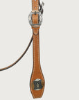 Hilason Western Horse Genuine Leather Headstall Bridle Engraved GS Concho Chestnut