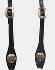 Hilason Horse Genuine Leather One Ear Headstall Bridle GS Concho Black