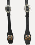 Hilason Horse Genuine Leather One Ear Headstall Bridle GS Concho Black