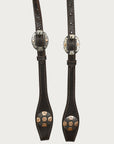 Hilason Western Horse Genuine Leather One Ear Headstall Bridle Engraved GS Concho Brown
