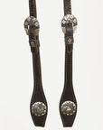 Hilason Western Horse Genuine Leather One Ear Headstall Bridle Engraved GS Concho Brown