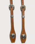 Hilason Western Horse Genuine Leather One Ear Headstall Bridle Engraved GS Concho Chestnut