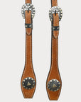 Hilason Western Horse Genuine Leather One Ear Headstall Bridle Engraved GS Concho Chestnut