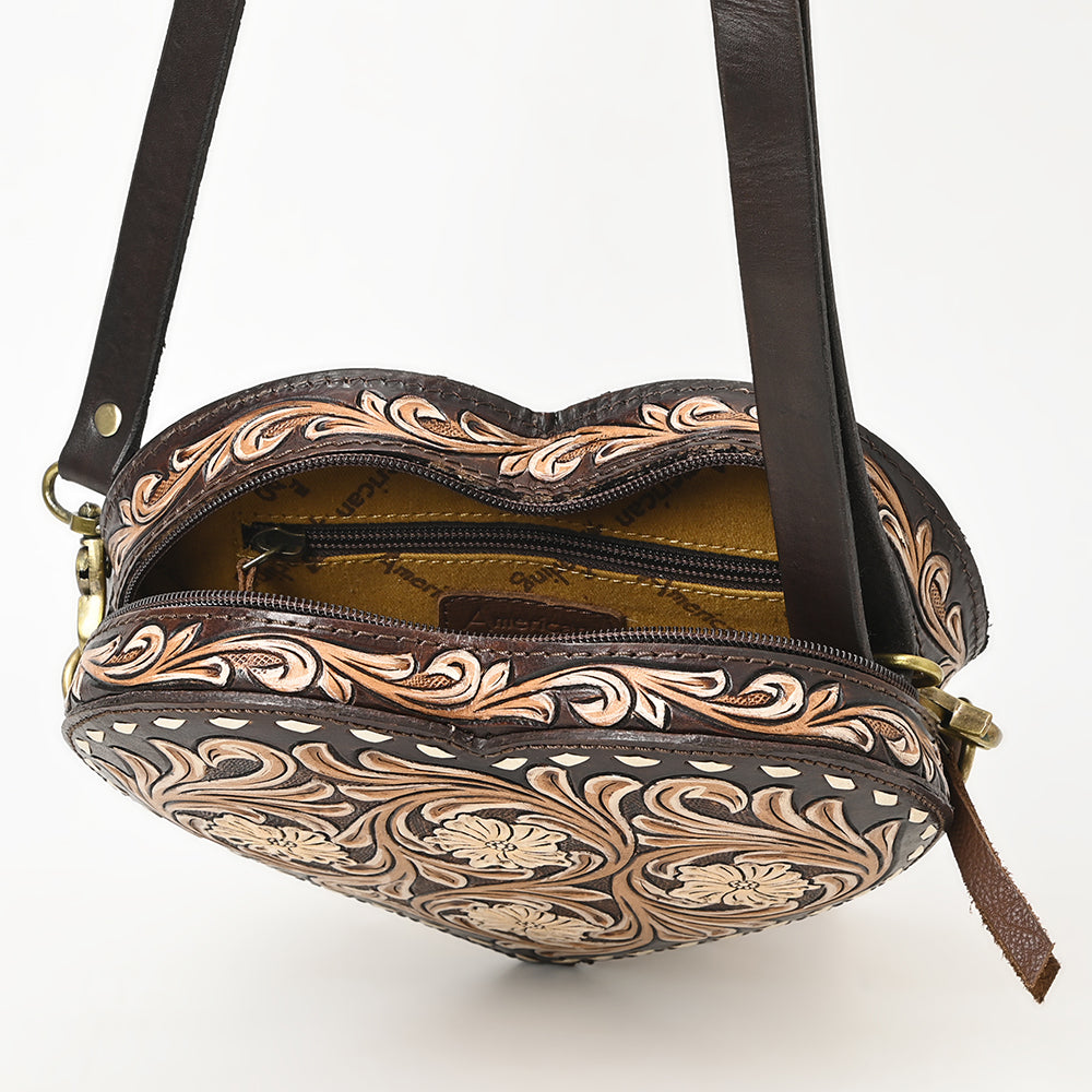 American Darling Canteen Hand Tooled Genuine Leather Women Bag Western Canteen Handbag Purse |