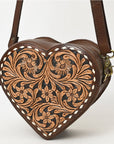 American Darling Adbga430A Canteen Hand Tooled Genuine Leather Women Bag Western Handbag Purse