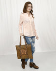 American Darling ADBGA479A Tote Hand Tooled Genuine Leather Women Bag Western Handbag Purse