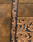 American Darling ADBGA479A Tote Hand Tooled Genuine Leather Women Bag Western Handbag Purse