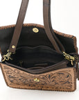 OHA119A Ohlay Western Genuine Leather Hand Tooled Women  Crossbody Bags