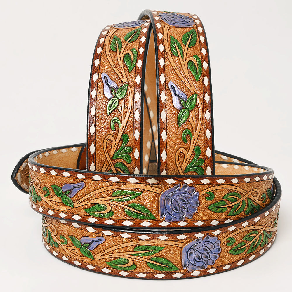 American Darling  Beautifully Hand Tooled Genuine American Leather Belt Men and  Women