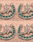 Western Screw Back Concho Emerald Horseshoe Boots Crystals Headstall Tack