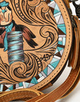 American Darling ADBG1457 Cross Body Hand Tooled Genuine Leather women bag western handbag purse