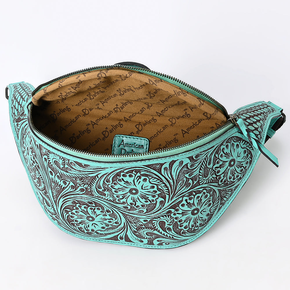 American Darling Fanny Pack Hand Tooled Genuine Western Leather Women Bag Handbag Purse |