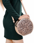 American Darling Canteen Hand Tooled Genuine Leather Women Bag Western Handbag Purse