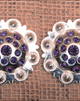 1.5 Inch HILASON Western Screw Back Purple Crystals Berry Concho Saddle & Tack