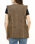 American Darling Genuine Vintage leather Hand tooled hand carved Women Blazer shirt jacket dress ladies girl
