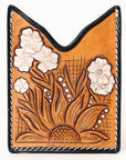 American Darling Floral Women & Men Hand Carved Genuine Leather Card Holder