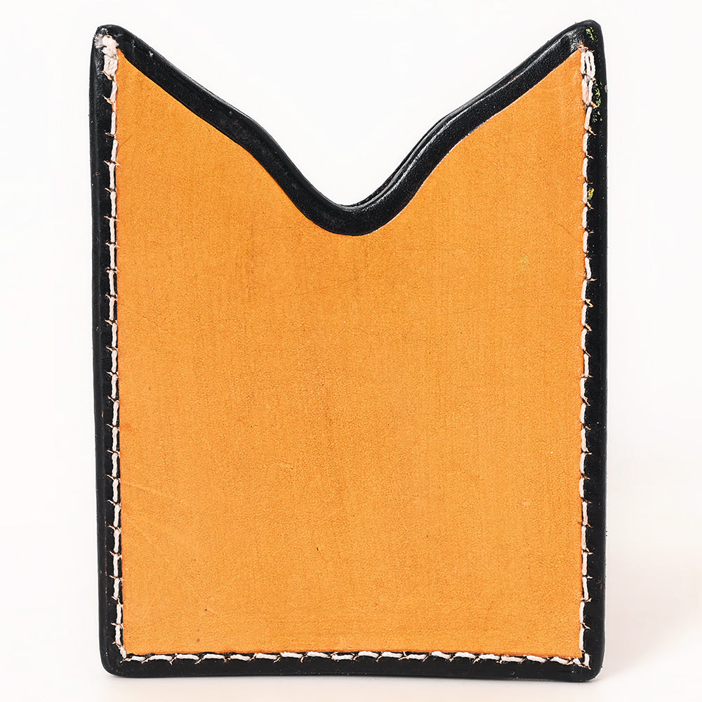 American Darling Floral Women &amp; Men Hand Carved Genuine Leather Card Holder