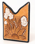 American Darling Floral Women & Men Hand Carved Genuine Leather Card Holder