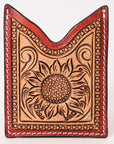 American Darling Floral Women & Men Hand Carved Genuine Leather Card Holder