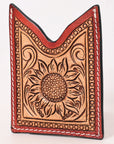 American Darling Floral Women & Men Hand Carved Genuine Leather Card Holder