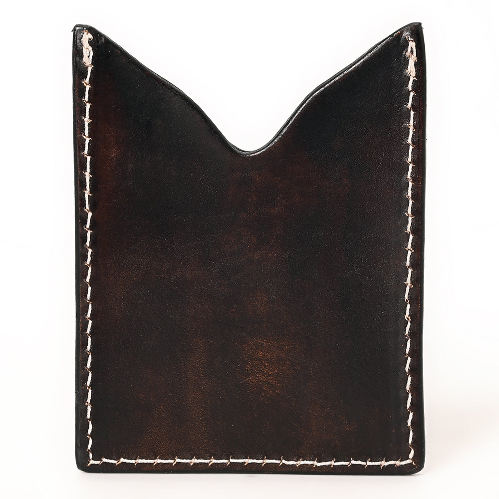 American Darling Floral Women &amp; Men Hand Carved Genuine Leather Card Holder