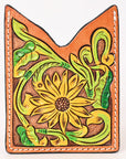 American Darling Floral Women & Men Hand Carved Genuine Leather Card Holder