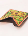 American Darling Floral Women & Men Hand Carved Genuine Leather Card Holder