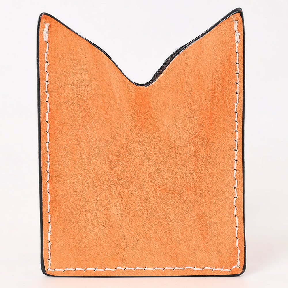 American Darling Floral Women &amp; Men Hand Carved Genuine Leather Card Holder