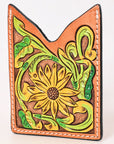 American Darling Floral Women & Men Hand Carved Genuine Leather Card Holder