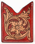 American Darling Floral Women & Men Hand Carved Genuine Leather Card Holder