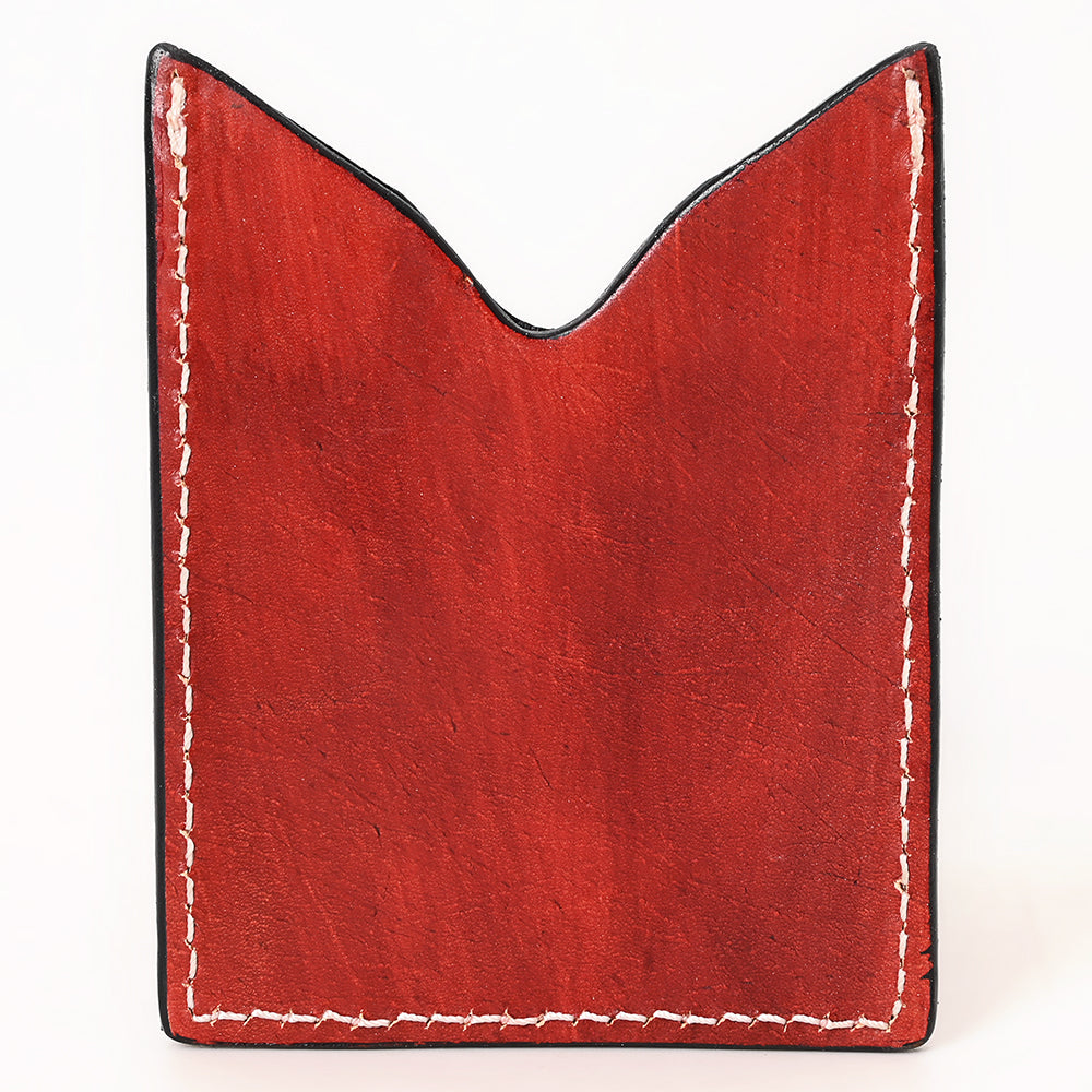 American Darling Floral Women &amp; Men Hand Carved Genuine Leather Card Holder