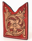 American Darling Floral Women & Men Hand Carved Genuine Leather Card Holder