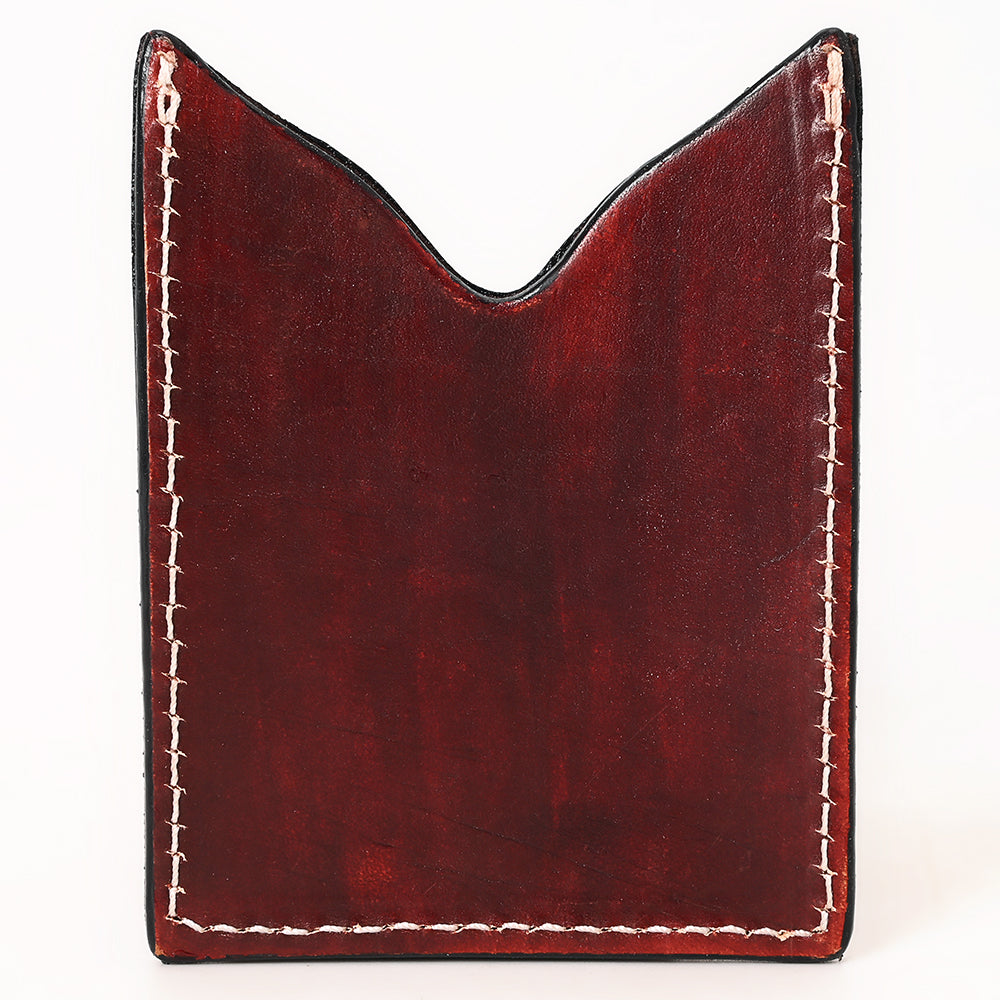 American Darling Floral Women &amp; Men Hand Carved Genuine Leather Card Holder