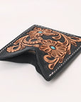 American Darling Floral Women & Men Hand Carved Genuine Leather Card Holder