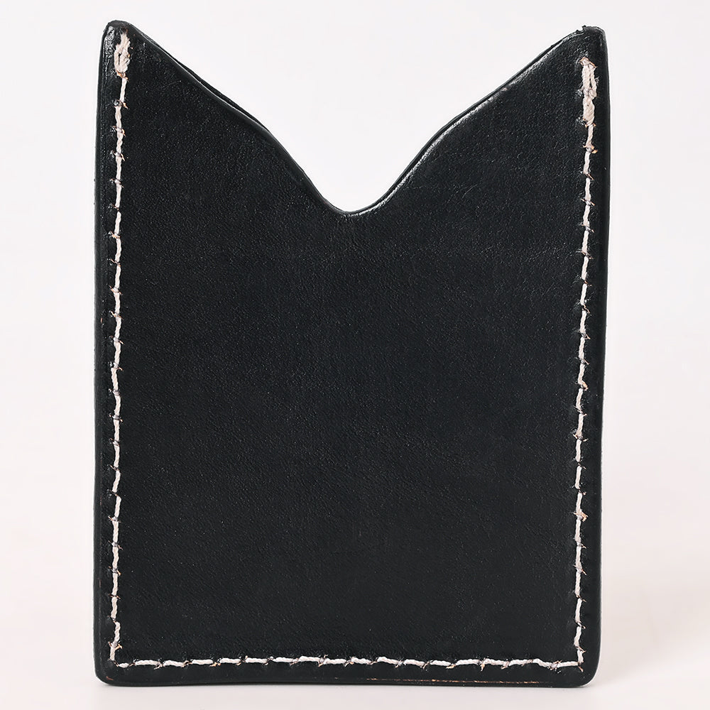 American Darling Floral Women &amp; Men Hand Carved Genuine Leather Card Holder