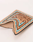 American Darling Floral Women & Men Hand Carved Genuine Leather Card Holder