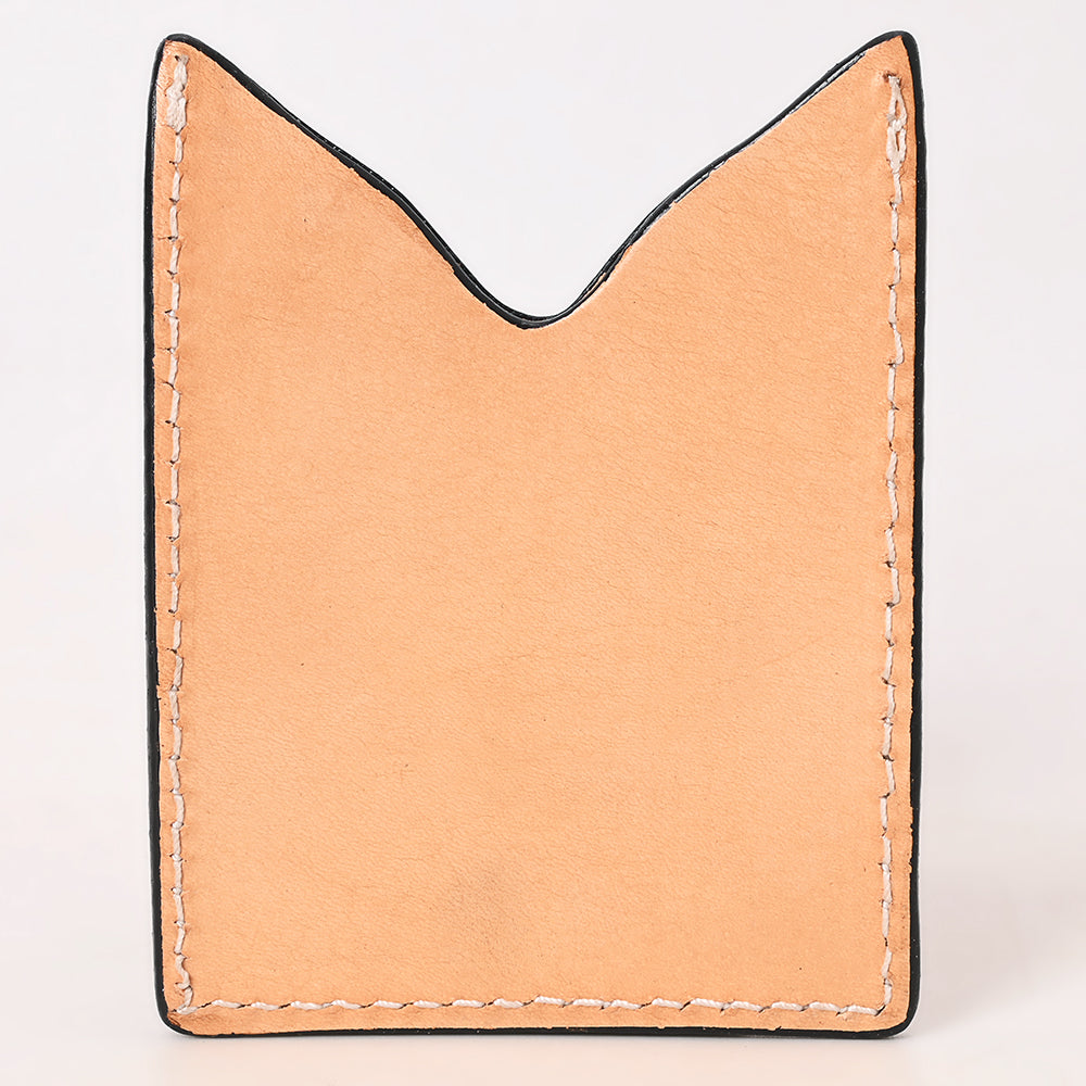 American Darling Floral Women &amp; Men Hand Carved Genuine Leather Card Holder