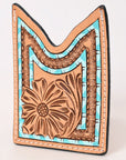 American Darling Floral Women & Men Hand Carved Genuine Leather Card Holder