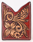 American Darling Floral Women & Men Hand Carved Genuine Leather Card Holder