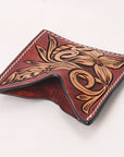 American Darling Floral Women & Men Hand Carved Genuine Leather Card Holder