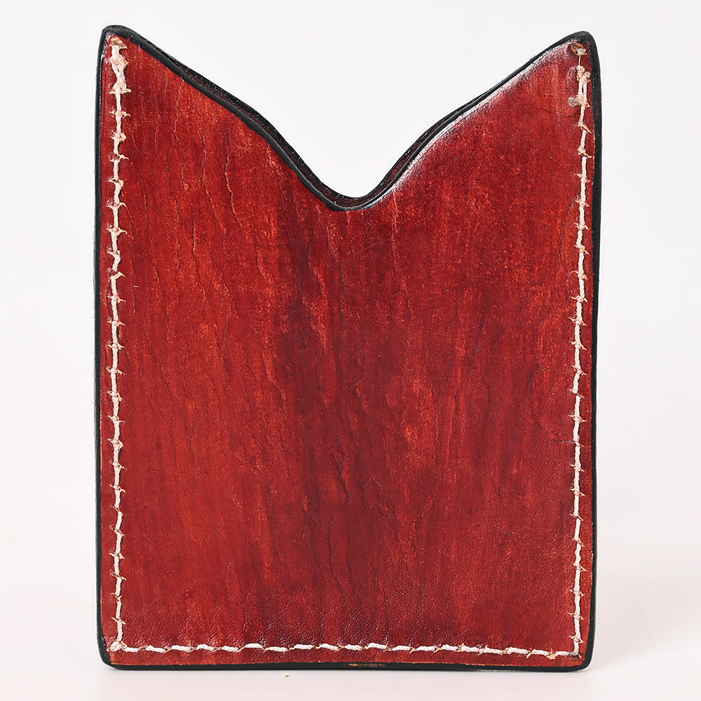 American Darling Floral Women &amp; Men Hand Carved Genuine Leather Card Holder